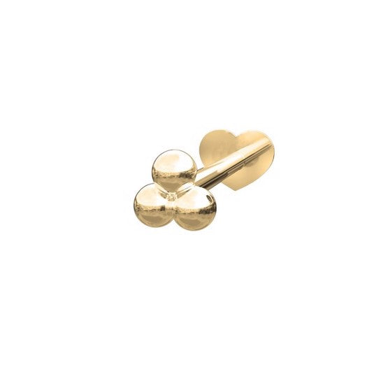 Pierce52 labret piercing i 14 kt guld med 3 kugler